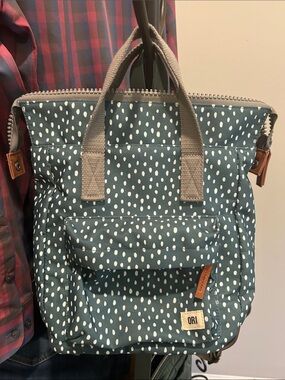 ORI Teal Dot Backpack Tote with Front Pocket